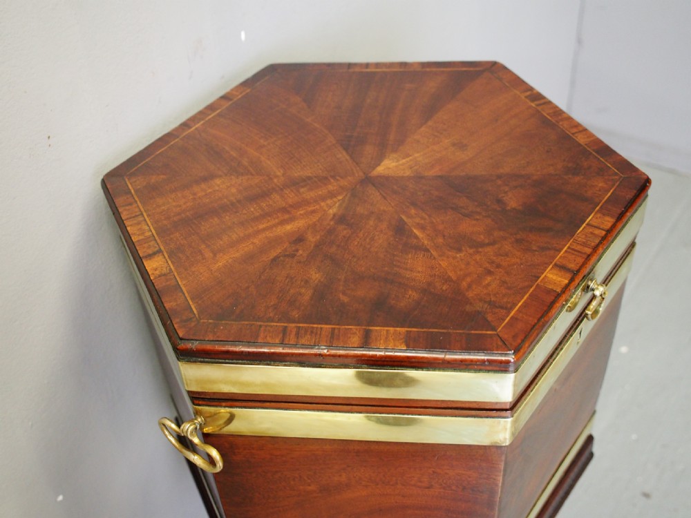 George III Inlaid Mahogany Polygon Wine Cooler View VIII