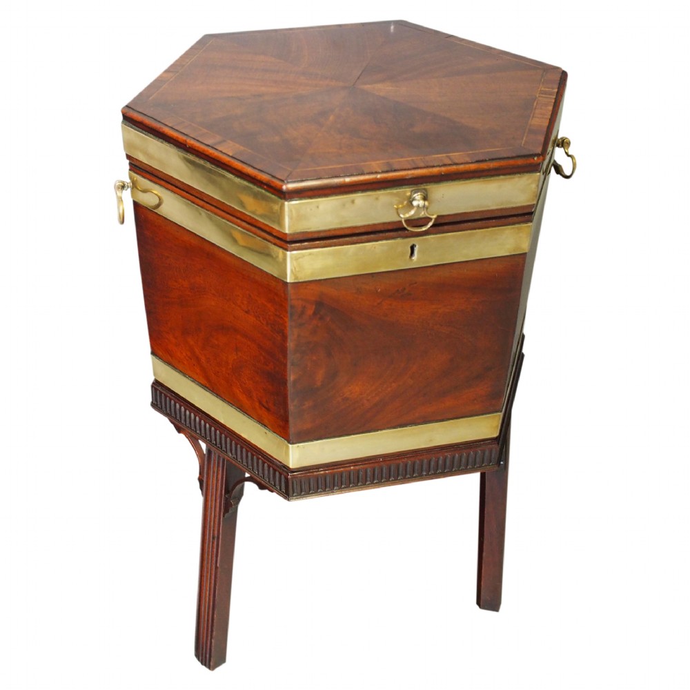 George III Inlaid Mahogany Polygon Wine Cooler