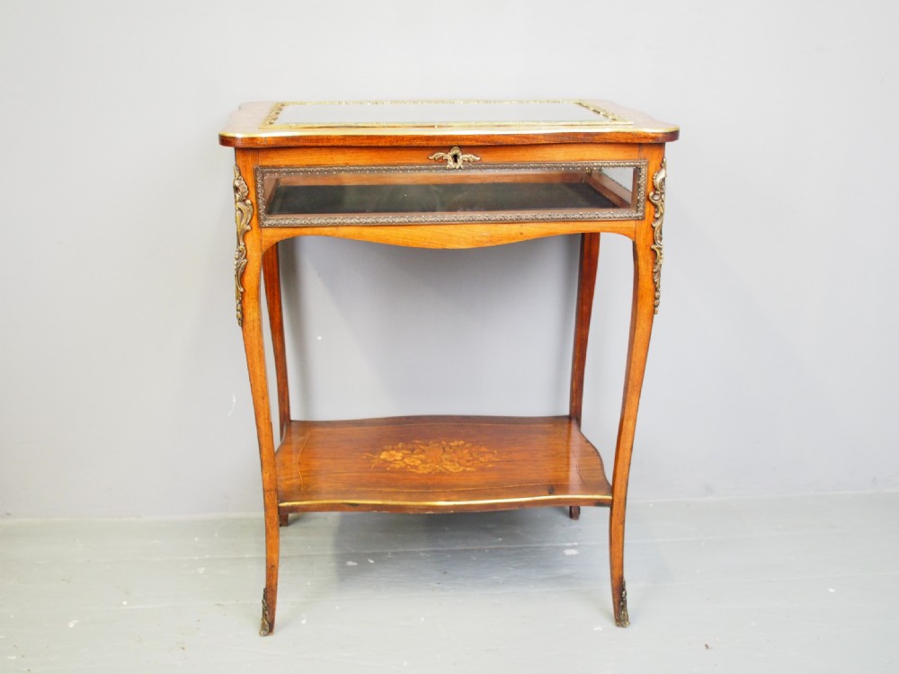 French Marquetry Vitrine Table View II