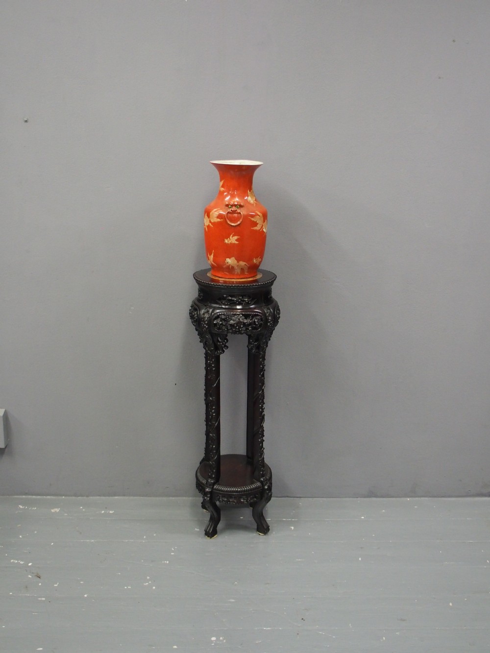 Chinese Marble Top Tall Plant Stand View II