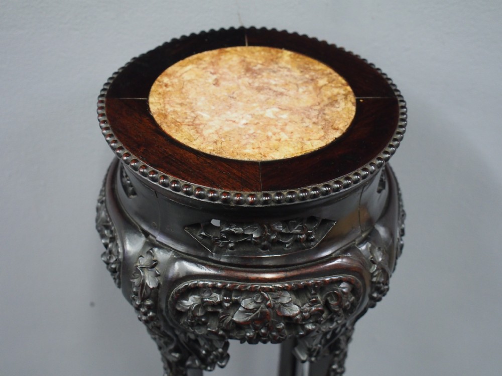 Chinese Marble Top Tall Plant Stand View III