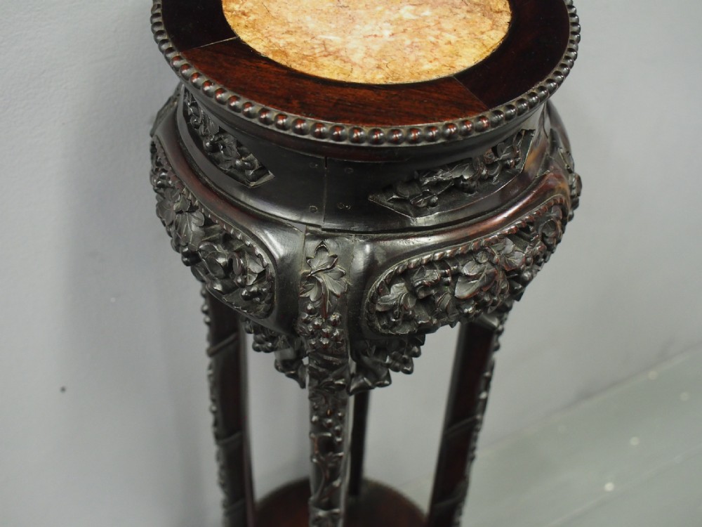 Chinese Marble Top Tall Plant Stand View V