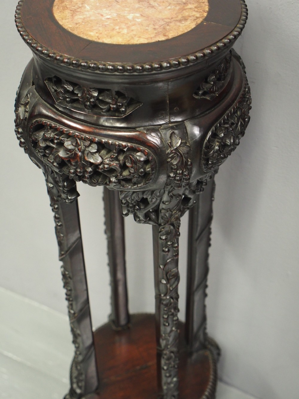 Chinese Marble Top Tall Plant Stand View VI
