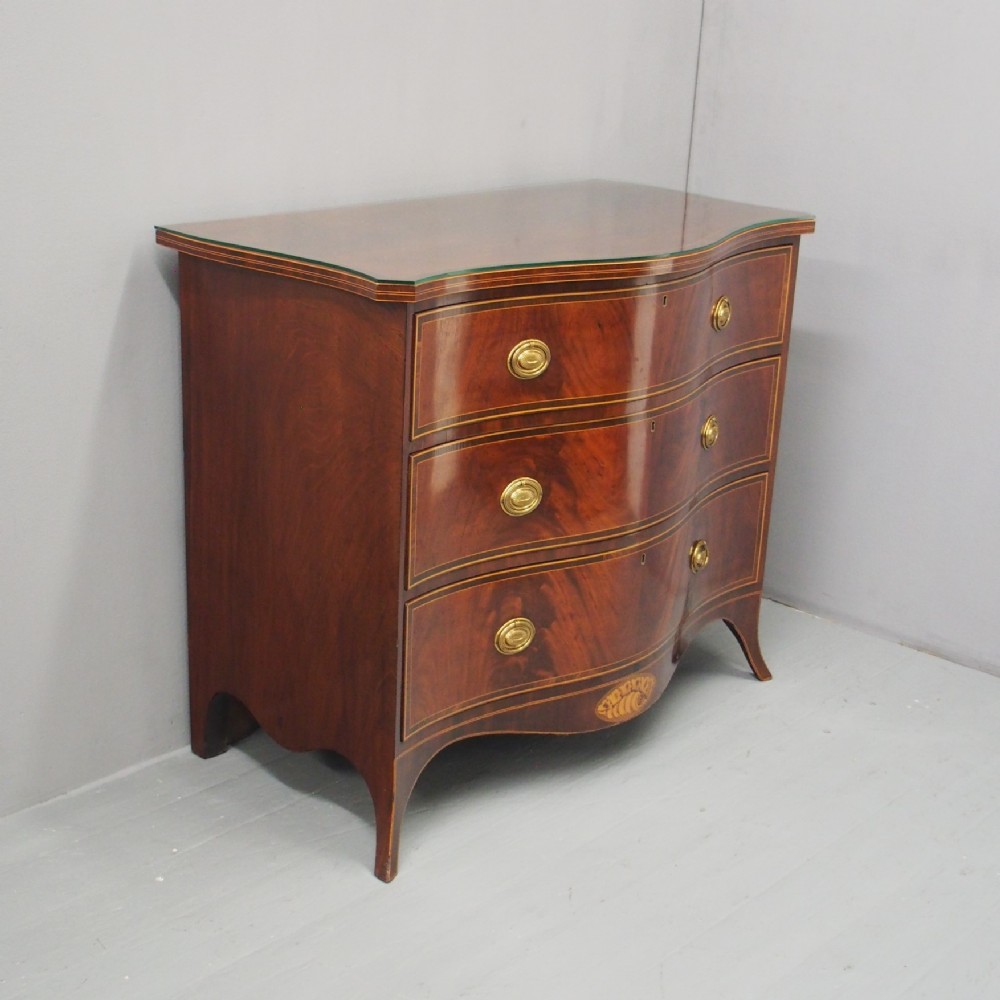 George III Inlaid Mahogany Serpentine Chest of Drawers