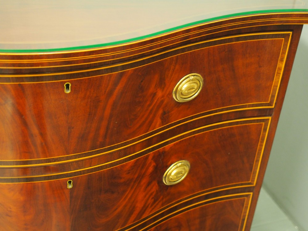 George III Inlaid Mahogany Serpentine Chest of Drawers View XIII