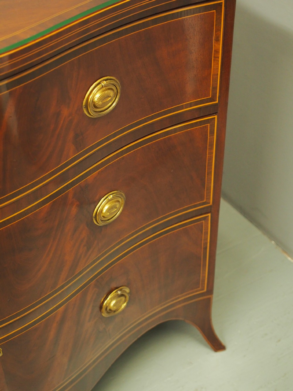 George III Inlaid Mahogany Serpentine Chest of Drawers View XIV