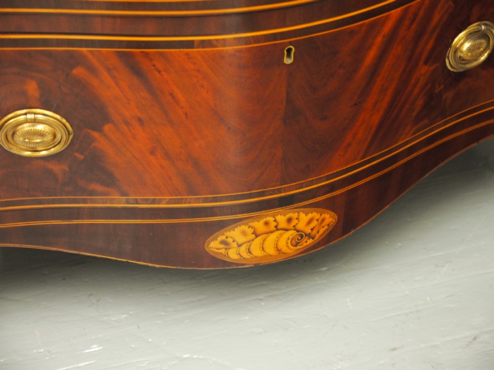 George III Inlaid Mahogany Serpentine Chest of Drawers View XVIII