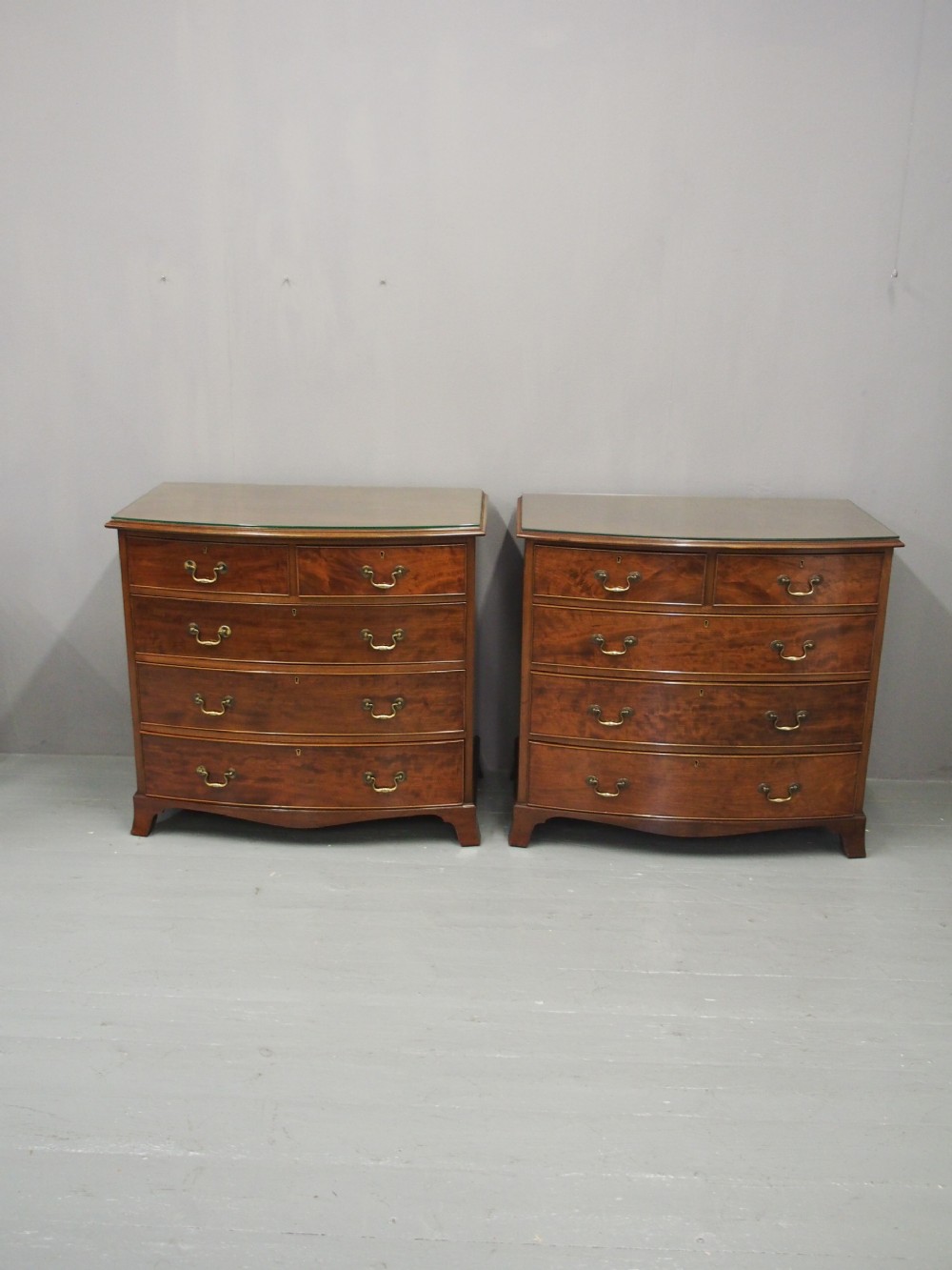 Pair of George III Style Mahogany Chest of Drawers View II