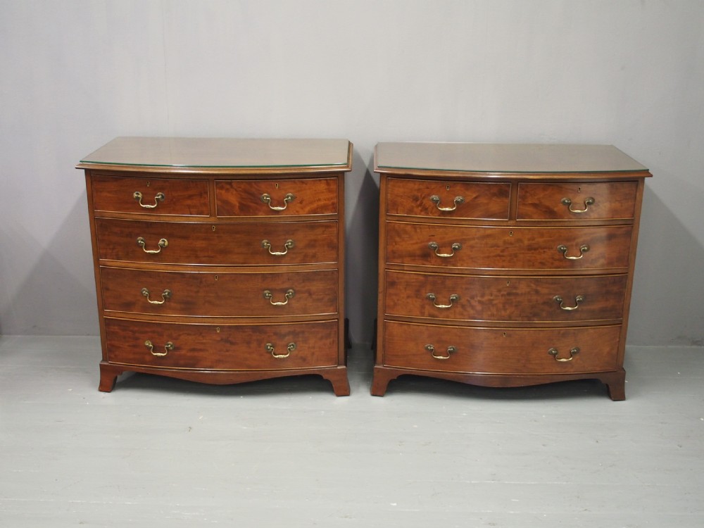 Pair of George III Style Mahogany Chest of Drawers View III