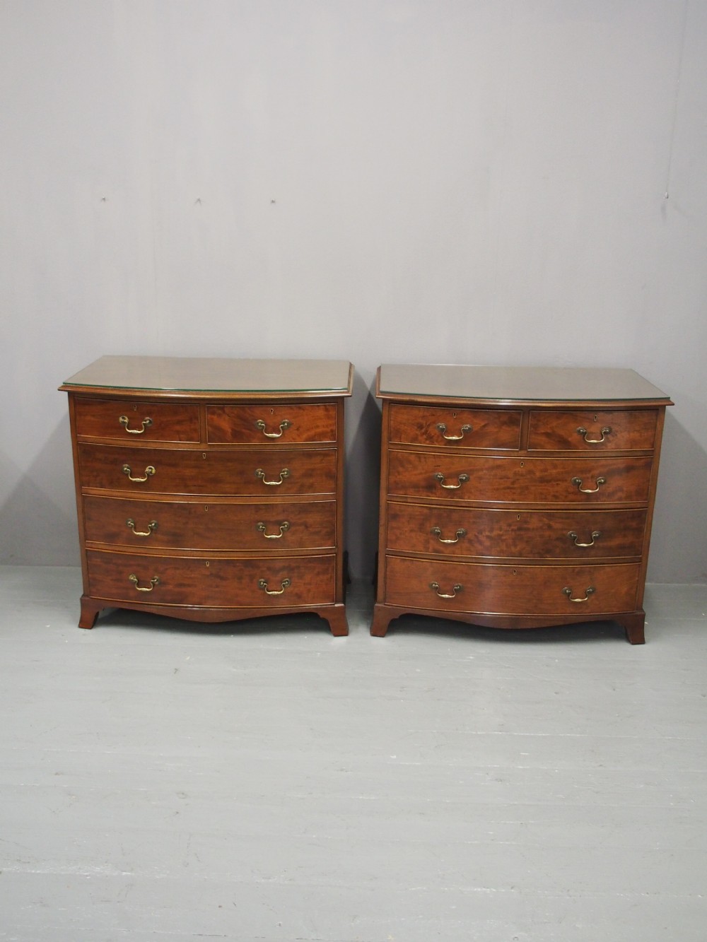 Pair of George III Style Mahogany Chest of Drawers View IV
