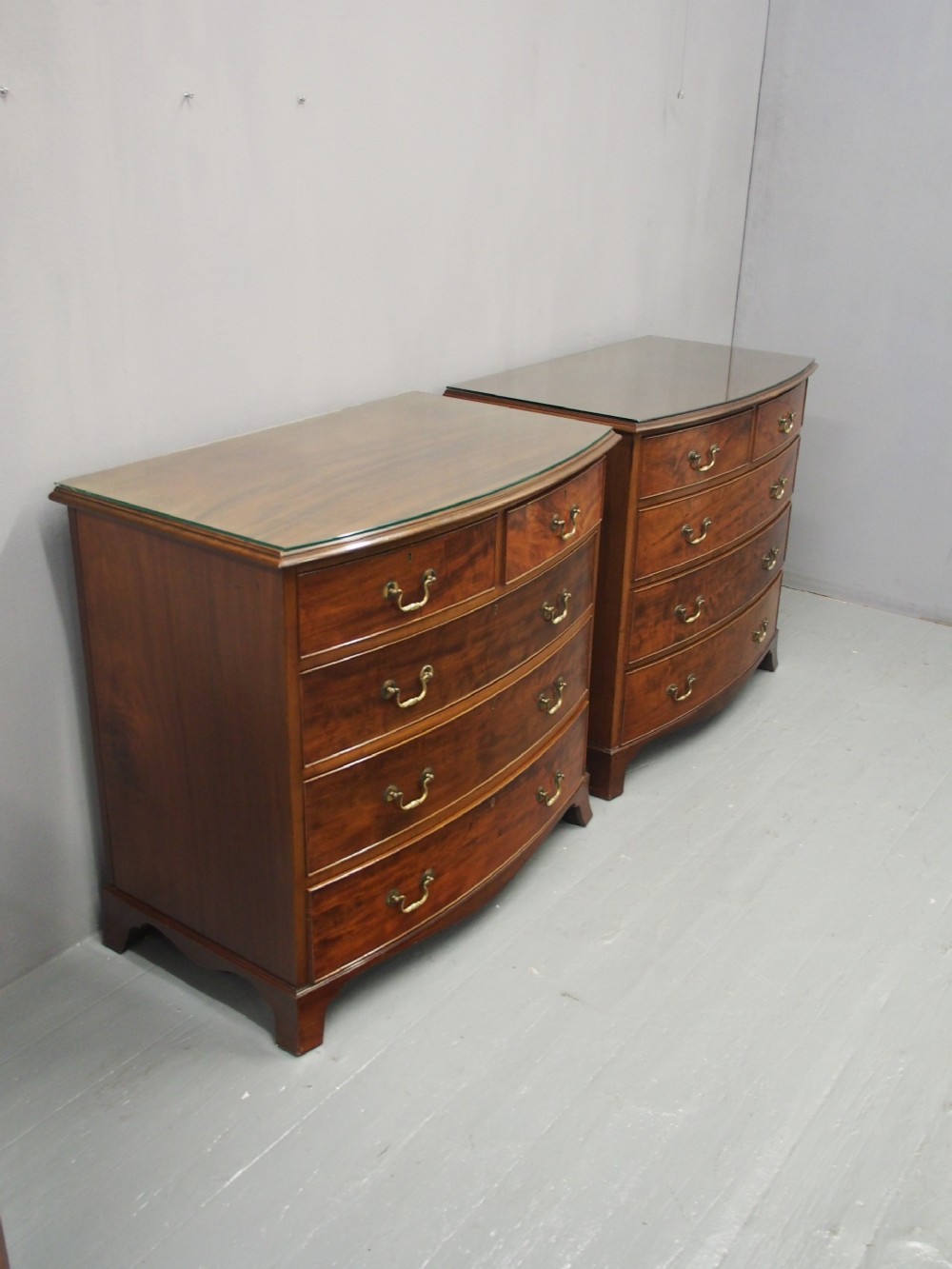 Pair of George III Style Mahogany Chest of Drawers View V