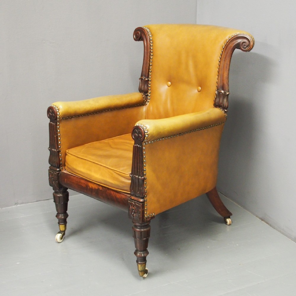 George IV Leather Library Chair