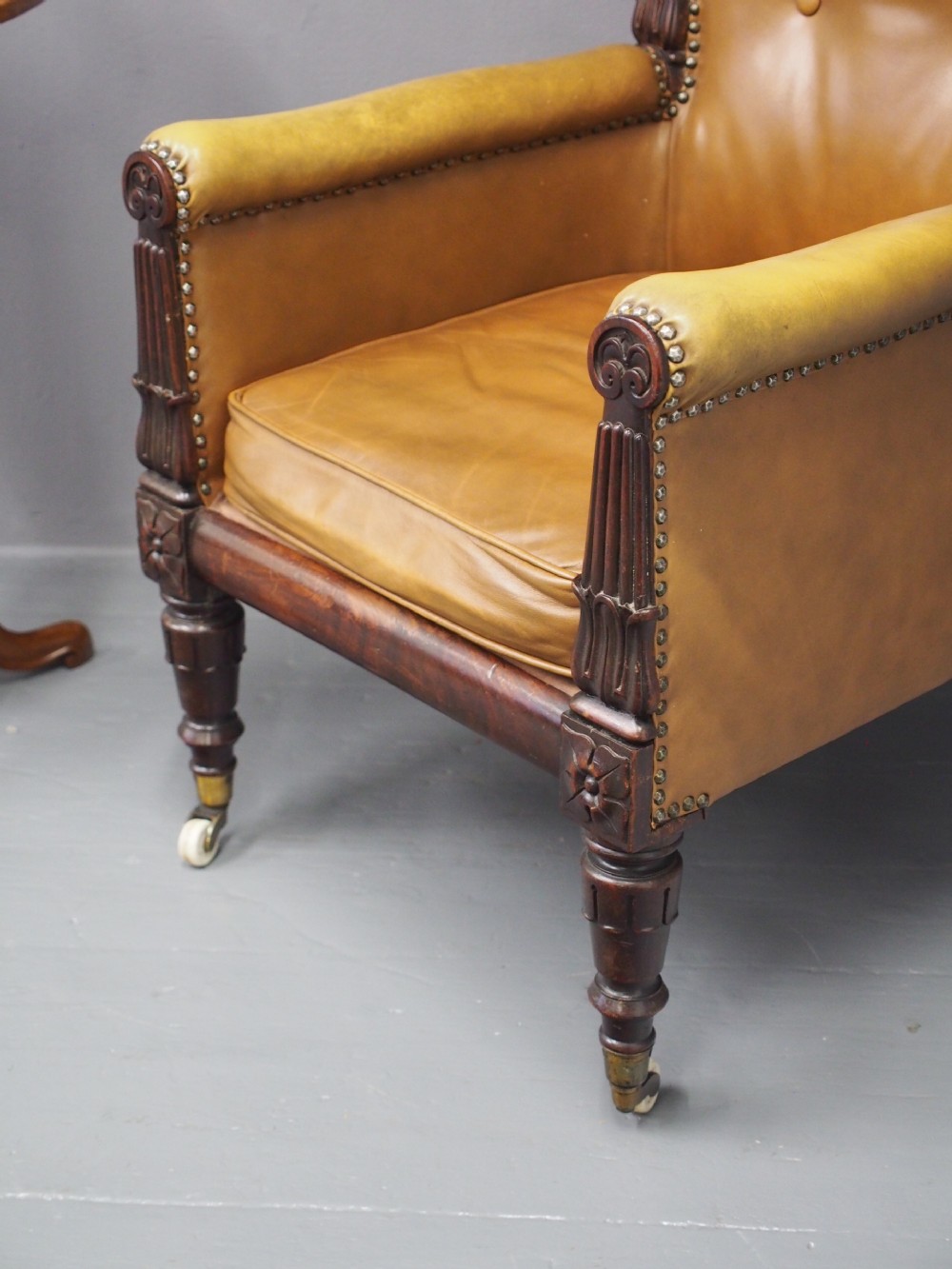George IV Leather Library Chair View IV