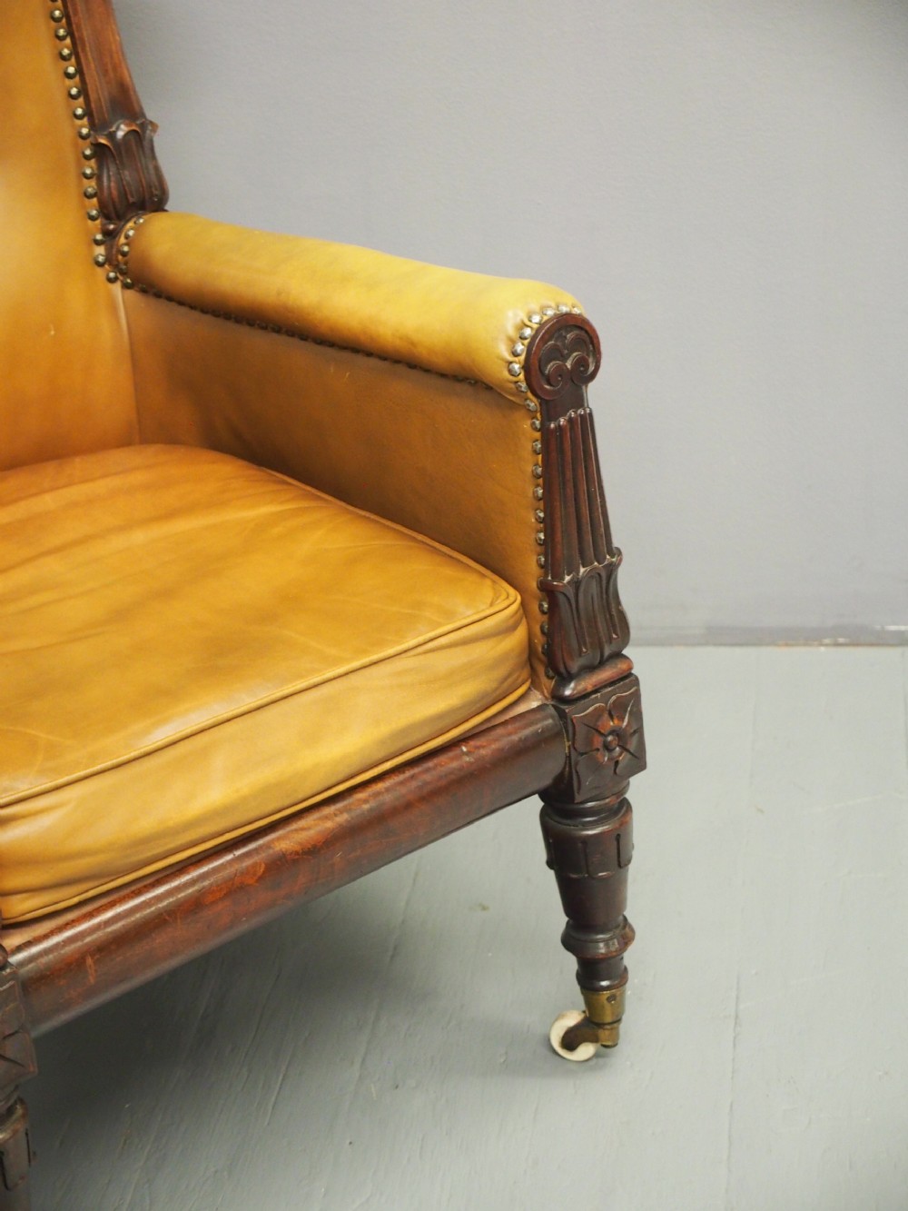 George IV Leather Library Chair View V