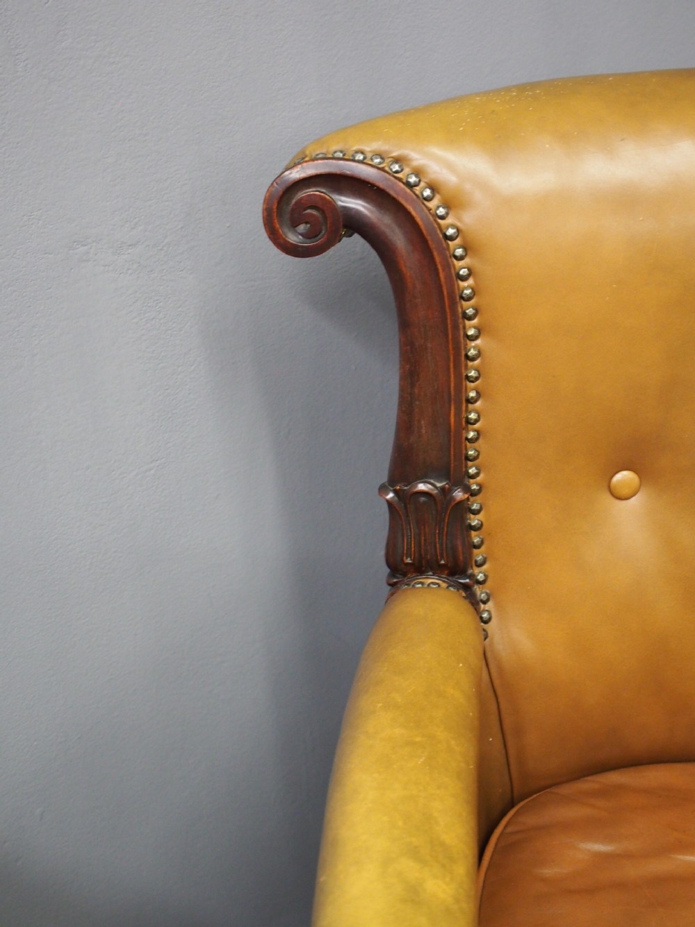 George IV Leather Library Chair View VIII