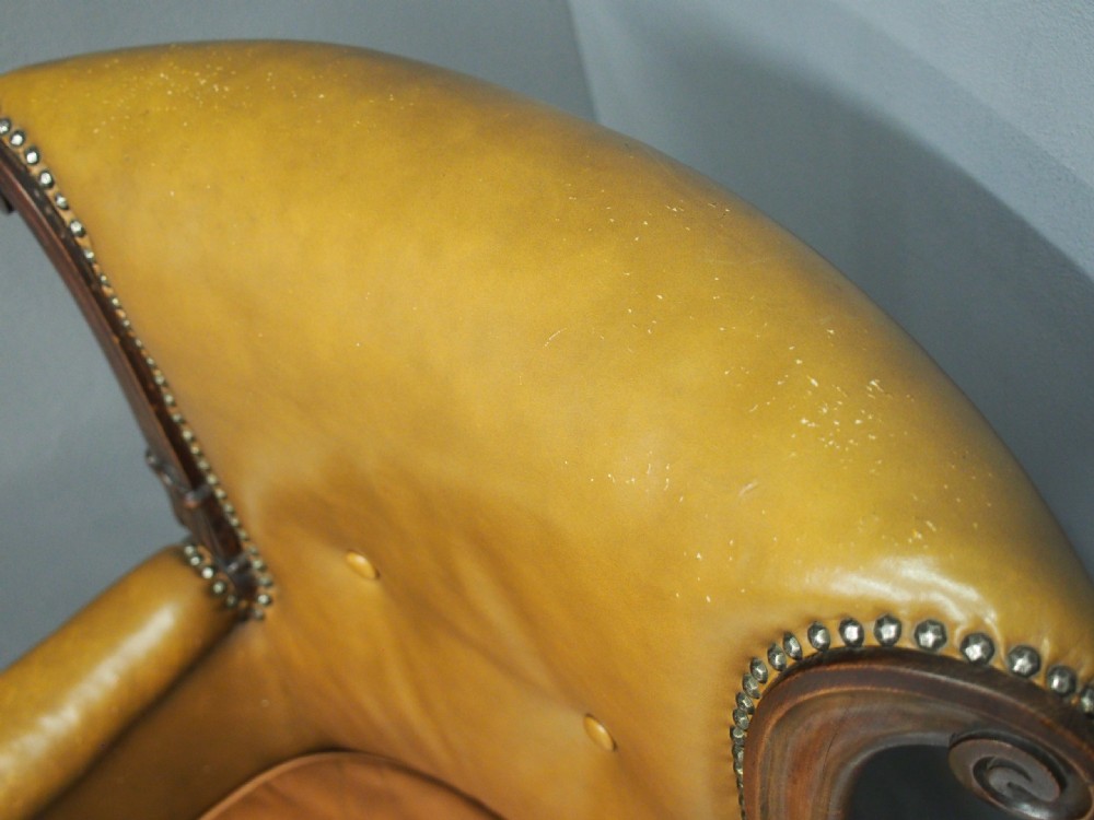 George IV Leather Library Chair View IX
