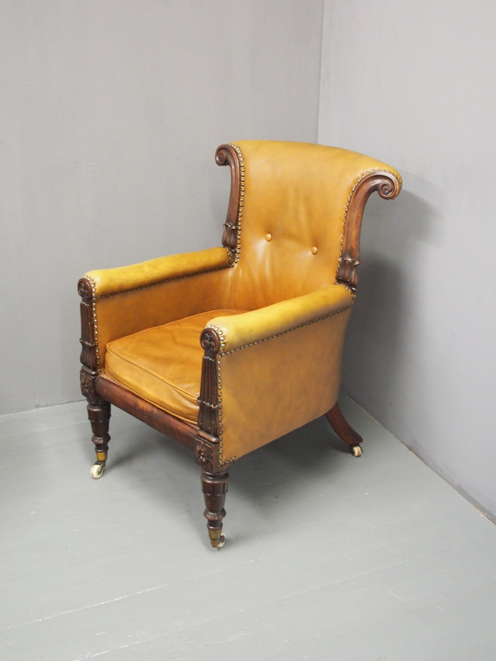 George IV Leather Library Chair View X