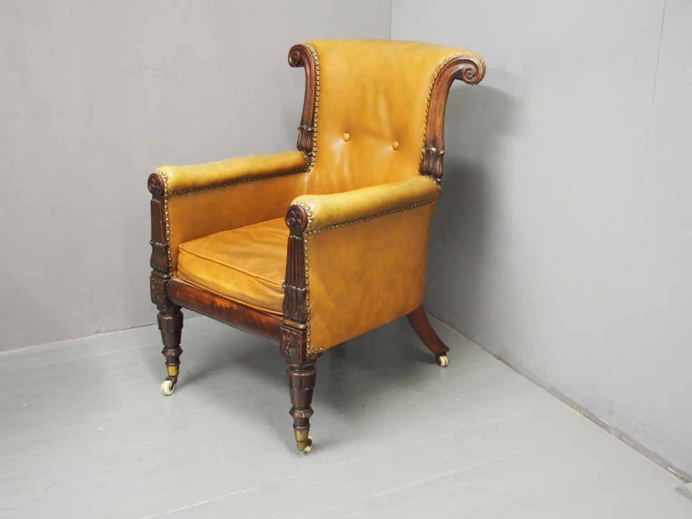 George IV Leather Library Chair View XI