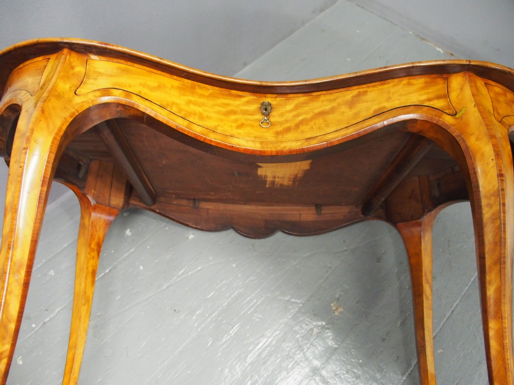 Victorian Inlaid Satinwood Writing Table View X