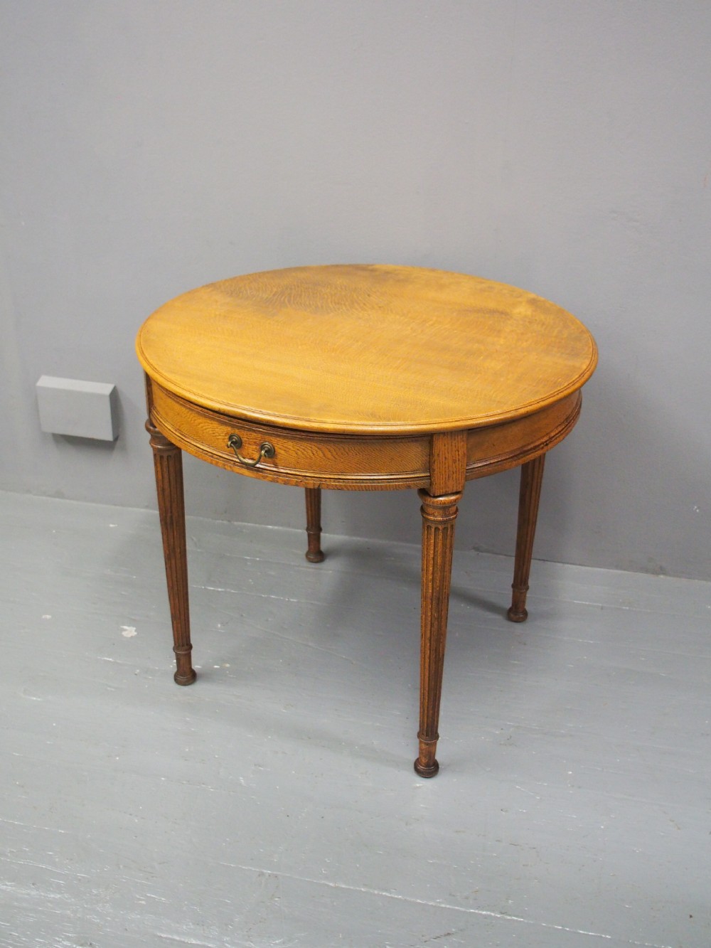 Victorian Small Oak Drum Table View II