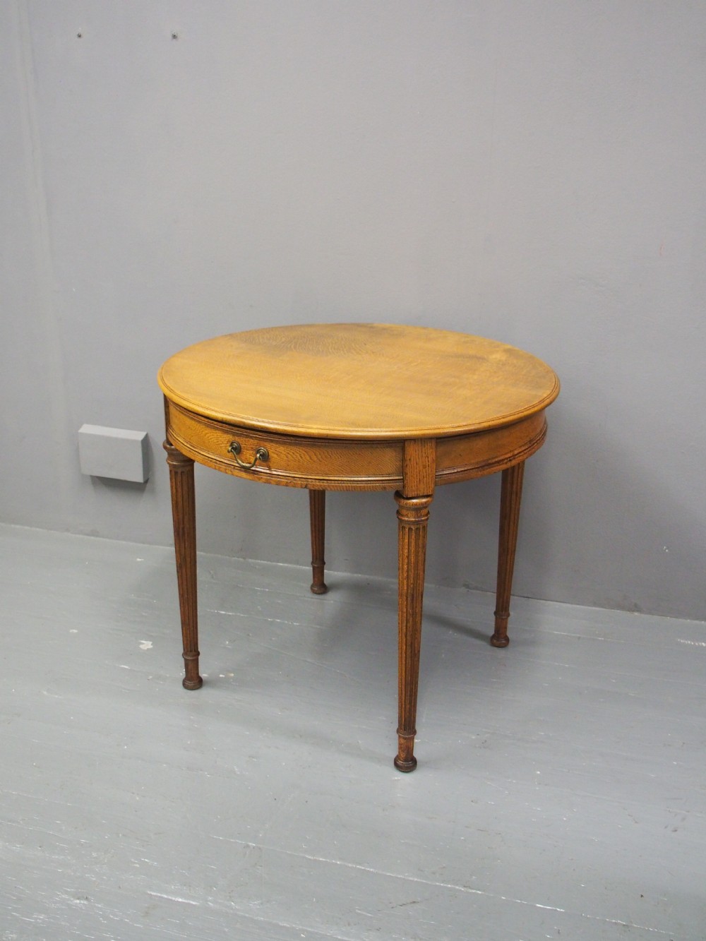 Victorian Small Oak Drum Table View V