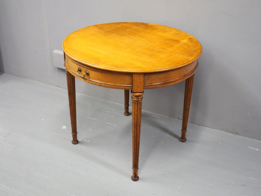 Victorian Small Oak Drum Table View VI