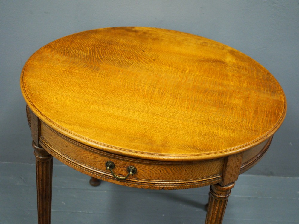 Victorian Small Oak Drum Table View VII