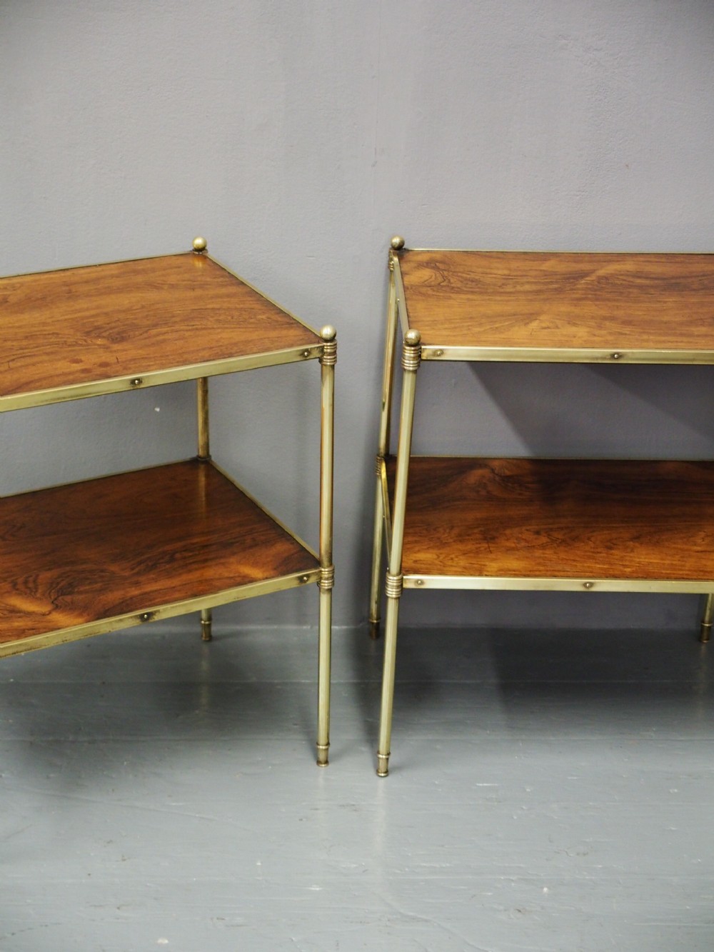 Pair of Rosewood and Cast Brass Etageres View III