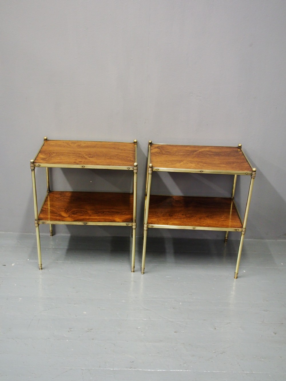Pair of Rosewood and Cast Brass Etageres View VI
