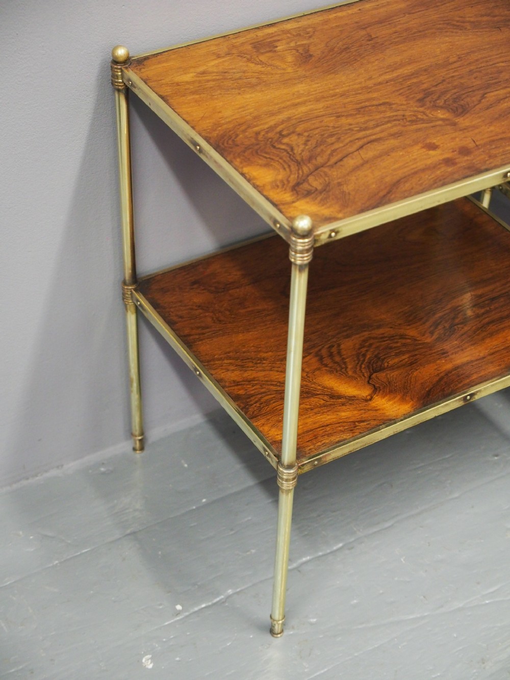 Pair of Rosewood and Cast Brass Etageres View IX