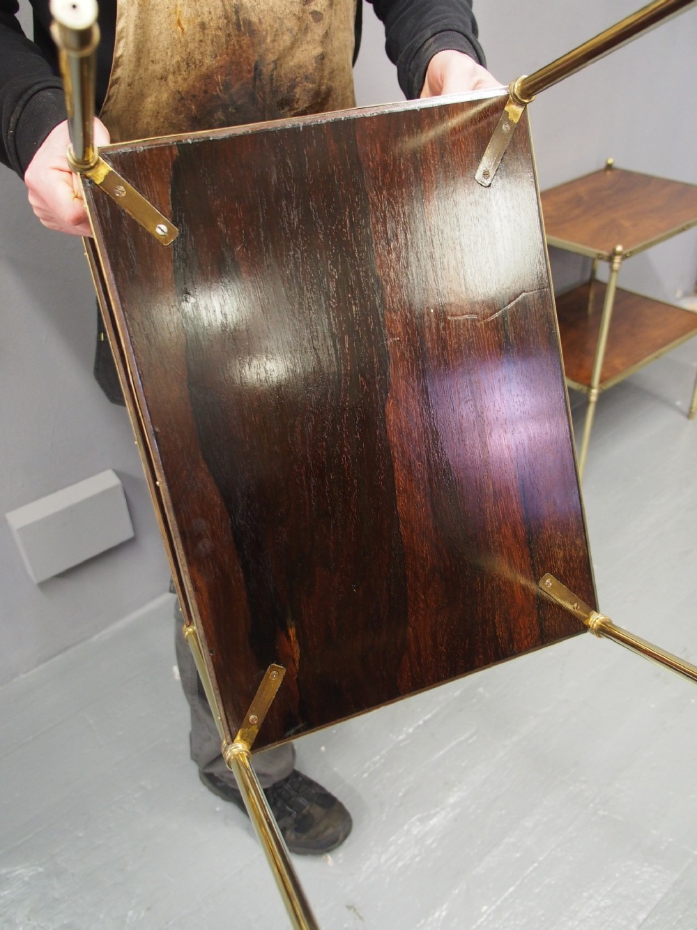 Pair of Rosewood and Cast Brass Etageres View X