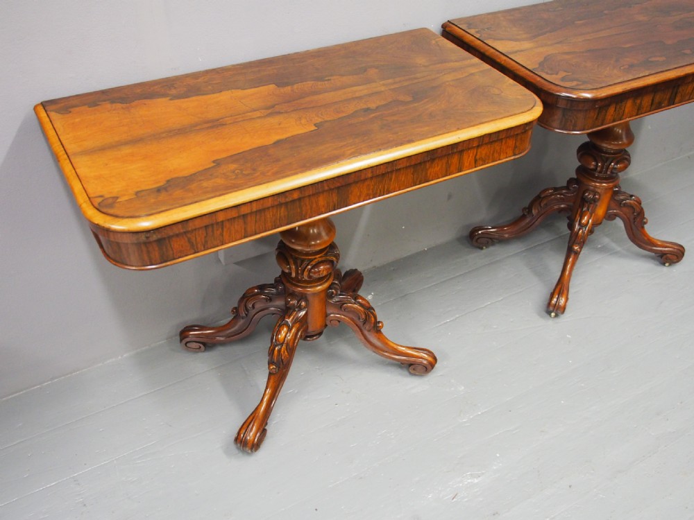 Pair of Victorian Rosewood Foldover Tea Tables View VII