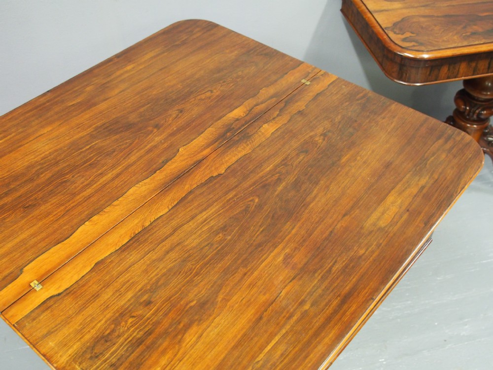 Pair of Victorian Rosewood Foldover Tea Tables View XVII