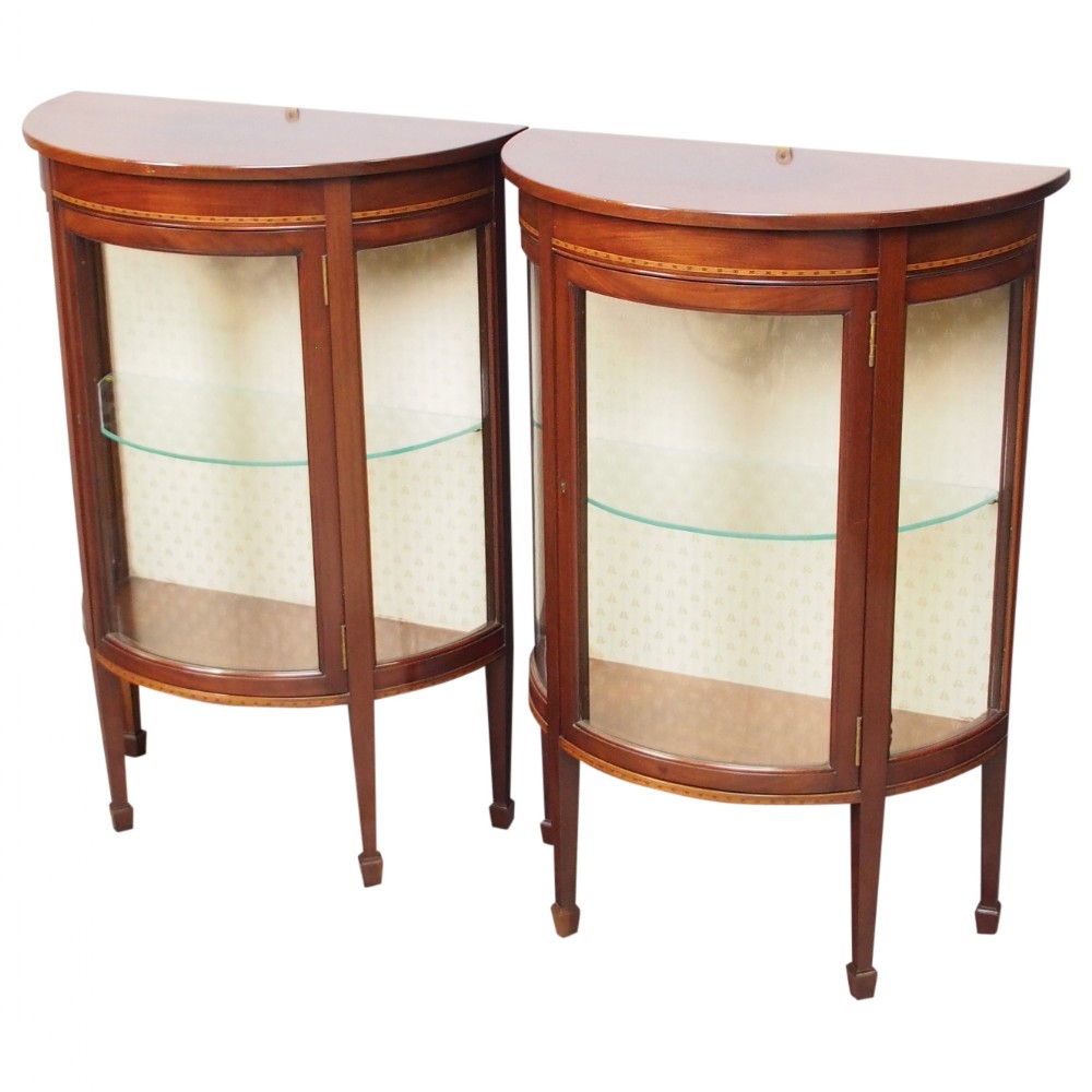 Pair of Sheraton Style Display Cabinets