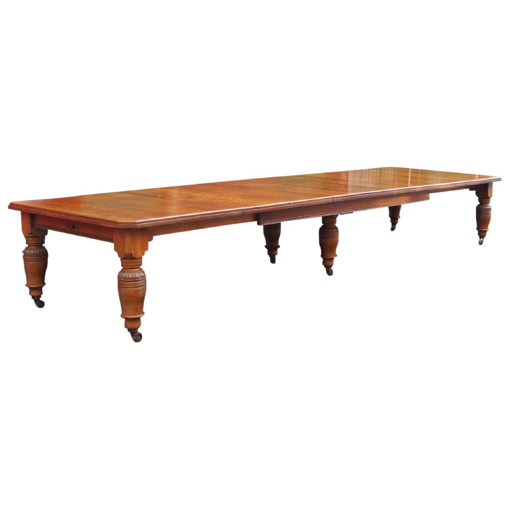 Large Victorian Oak Dining Table