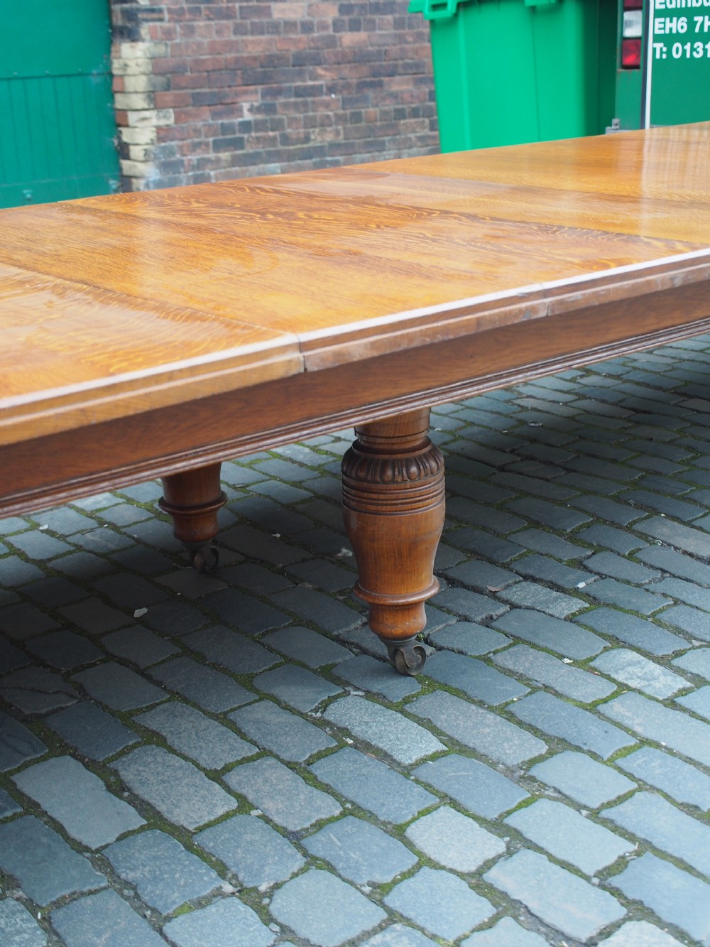 Large Victorian Oak Dining Table View II