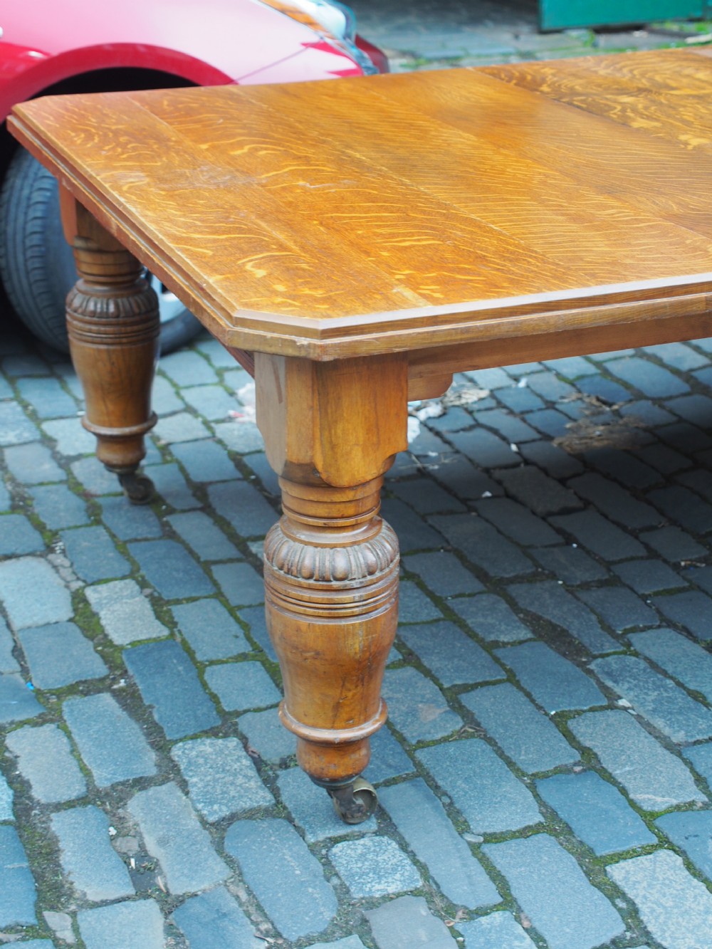 Large Victorian Oak Dining Table View III