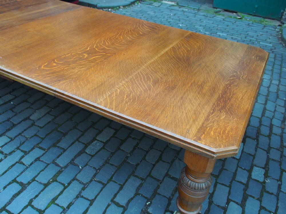 Large Victorian Oak Dining Table View V