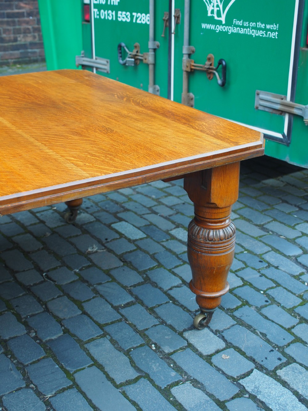 Large Victorian Oak Dining Table View VIII