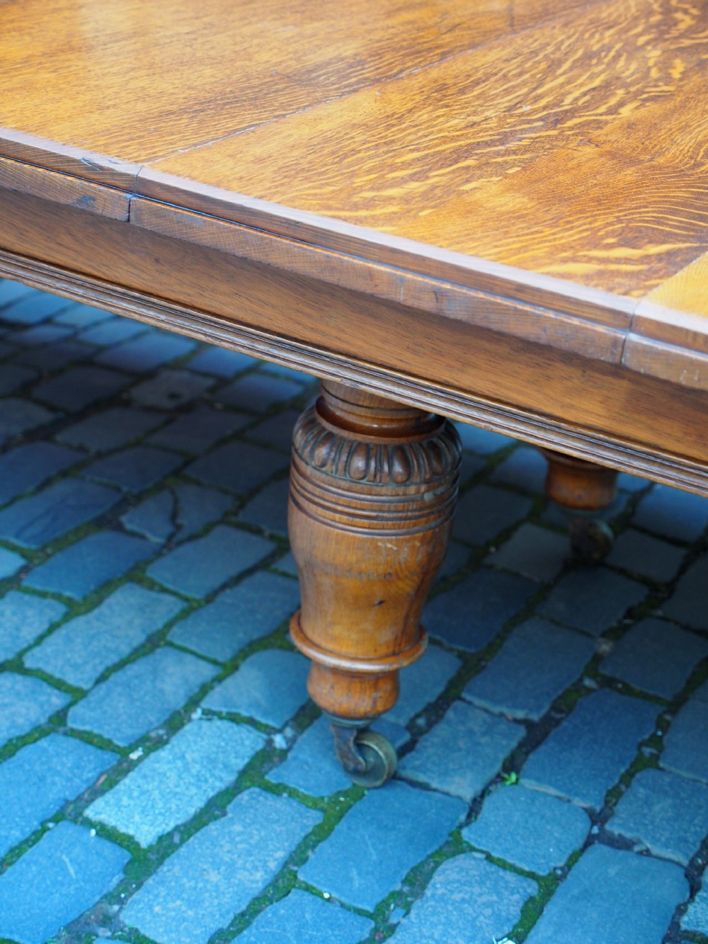 Large Victorian Oak Dining Table View IX