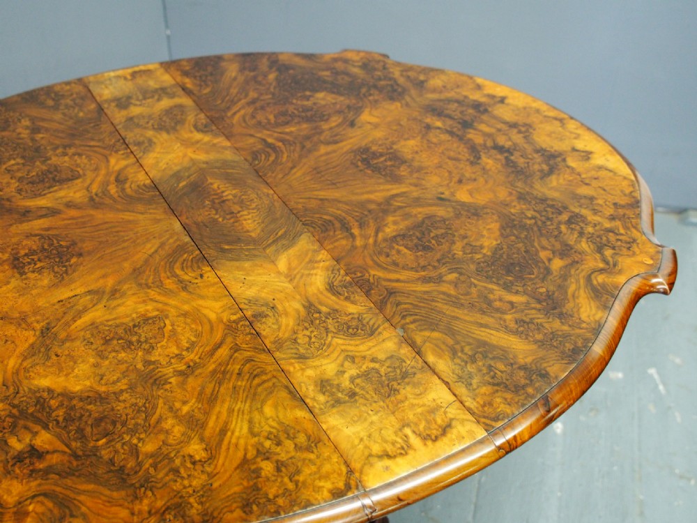 Large Victorian Burr Walnut Sutherland Tea Table View VIII