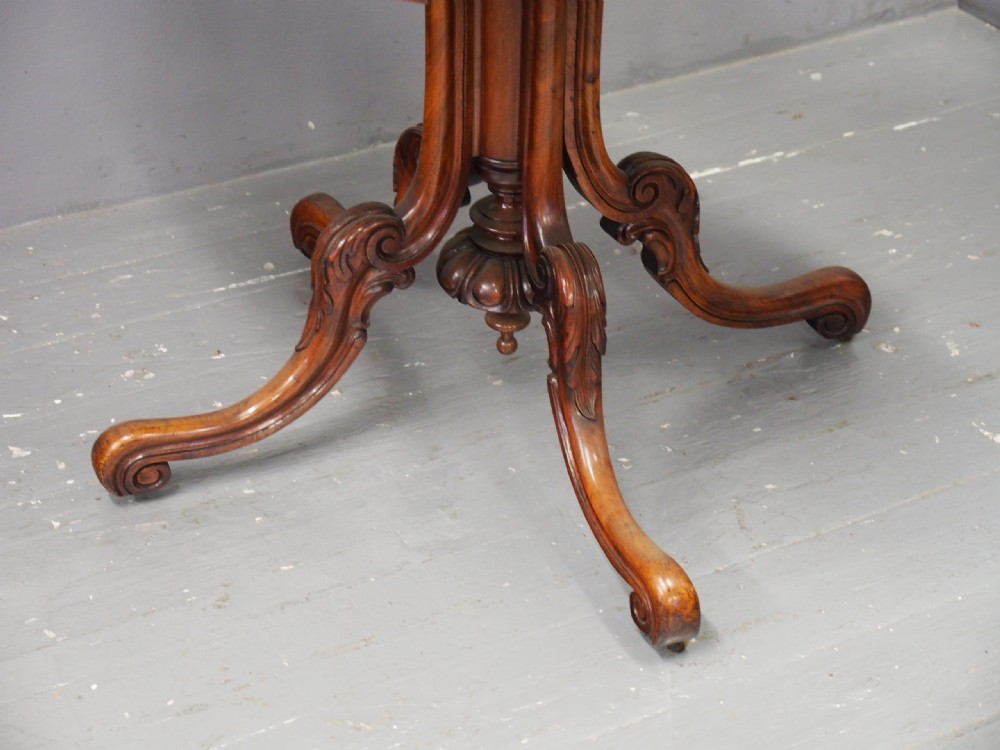 Large Victorian Burr Walnut Sutherland Tea Table View XI