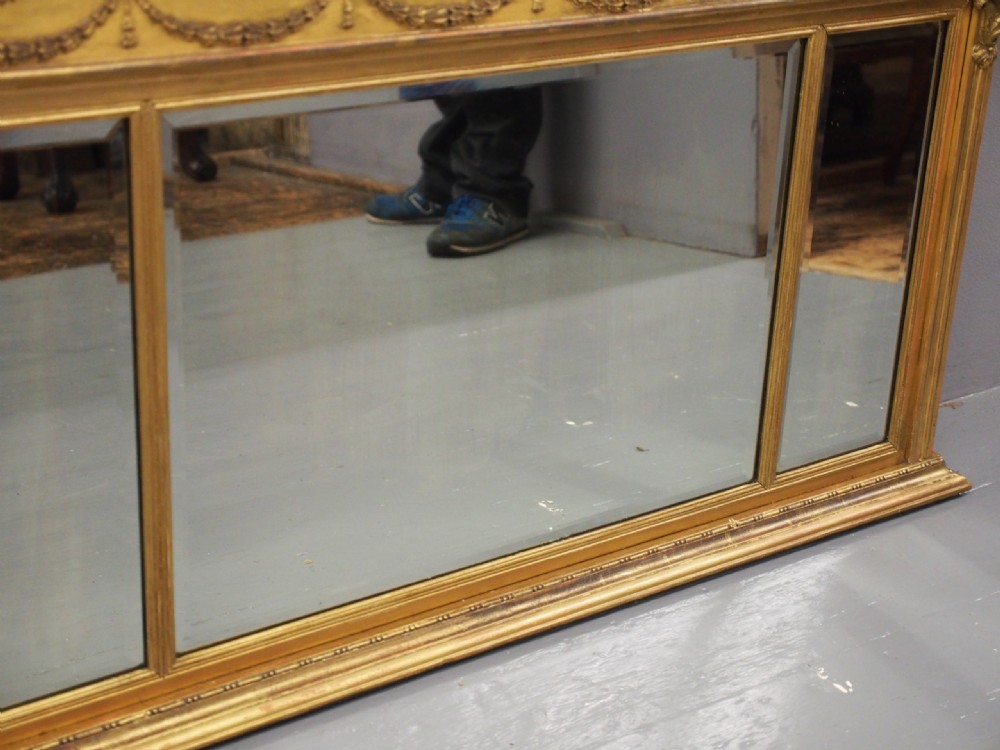 Regency Style Triptych Overmantel Mirror View X