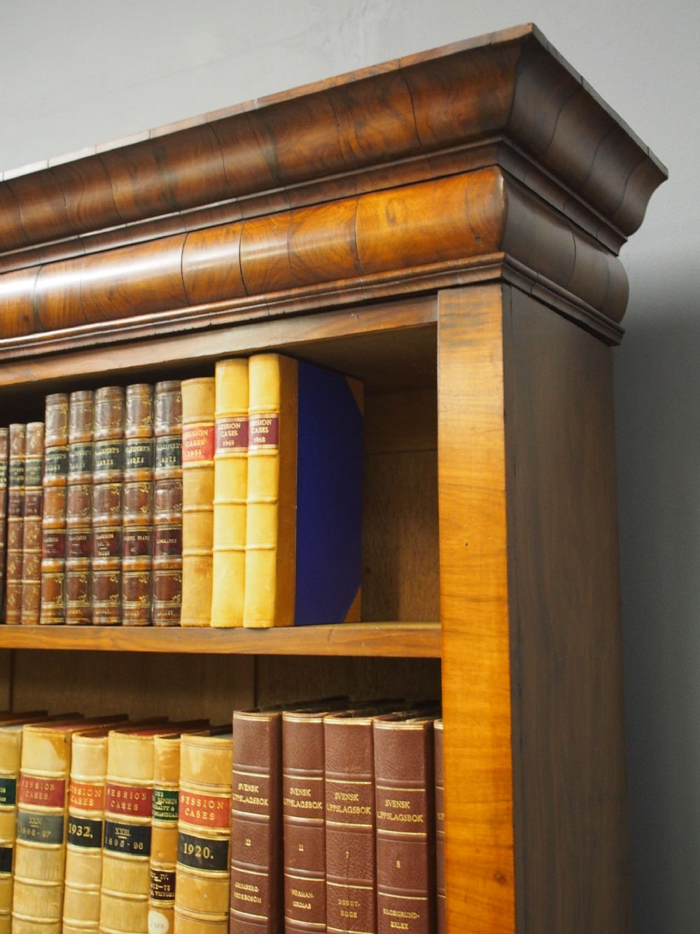 Georgian Style Walnut Open Bookcase View X