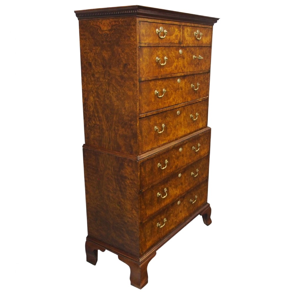 Georgian Style Walnut Chest on Chest