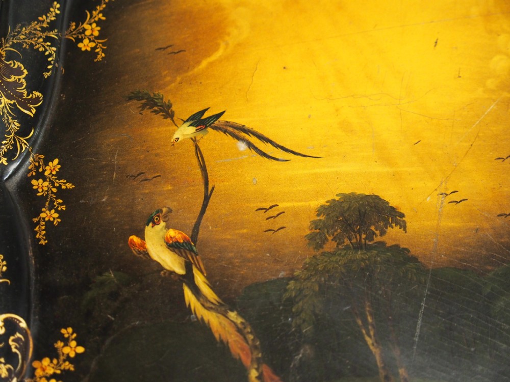Victorian Papier Mache Tray on Stand View II