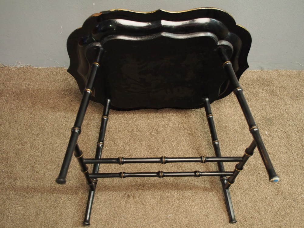 Victorian Papier Mache Tray on Stand View III