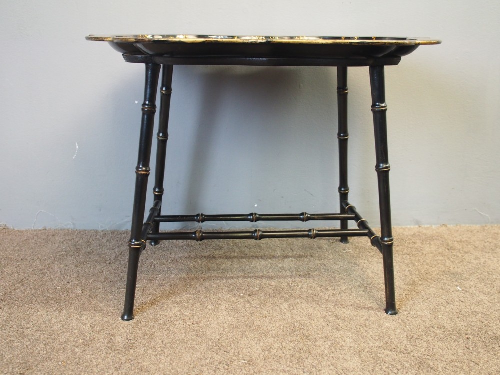 Victorian Papier Mache Tray on Stand View IV