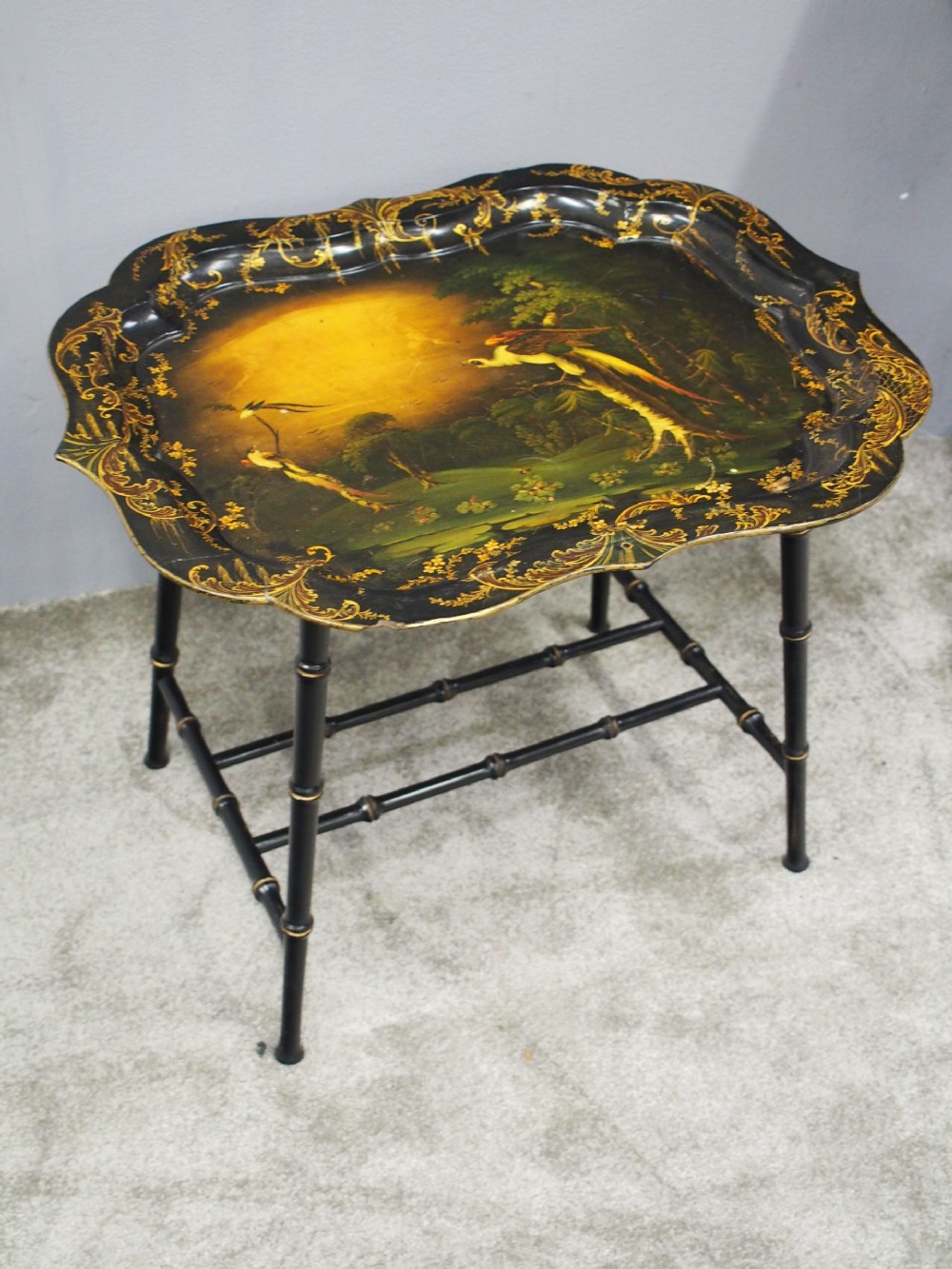 Victorian Papier Mache Tray on Stand View VI