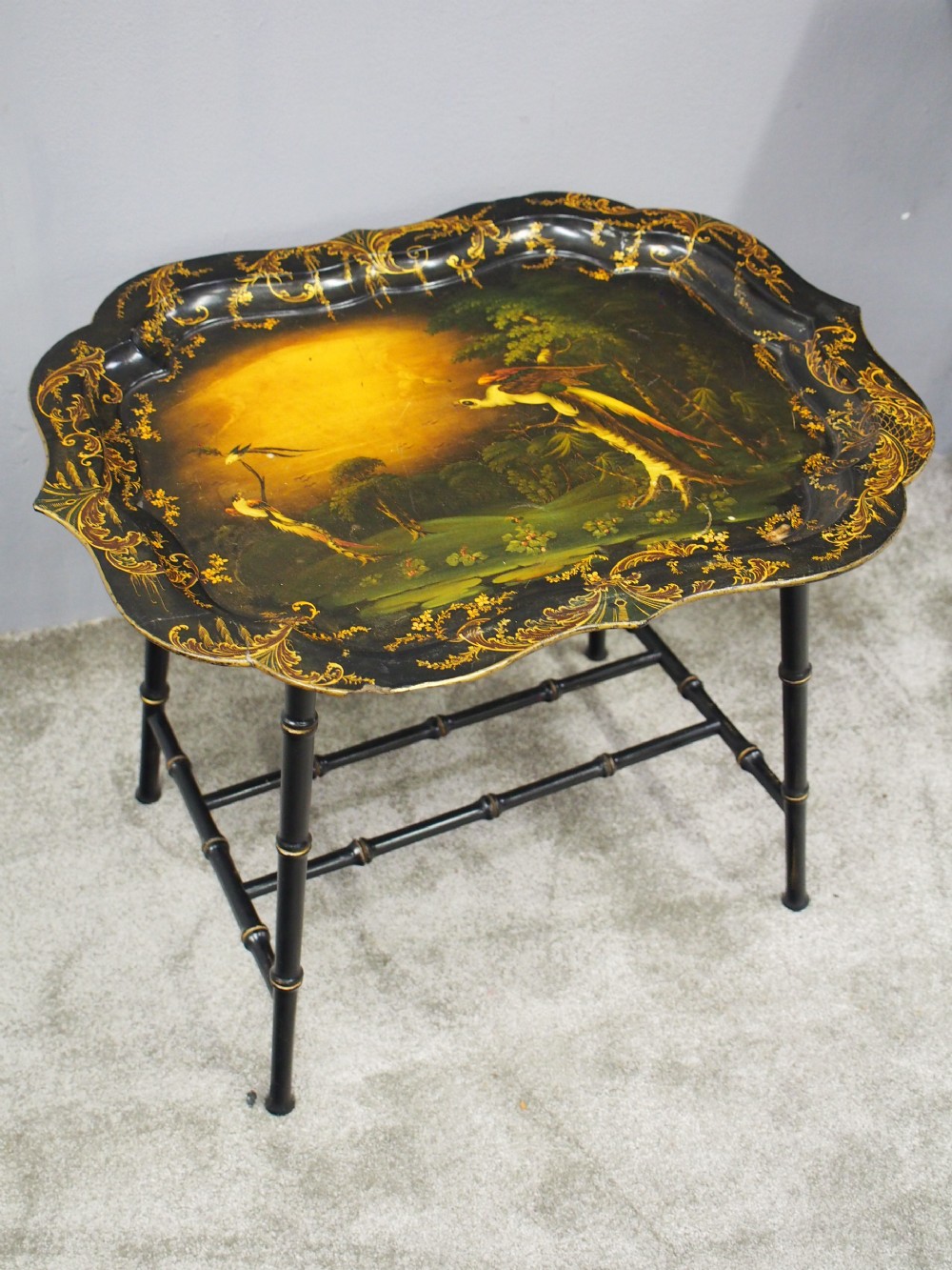 Victorian Papier Mache Tray on Stand View VII